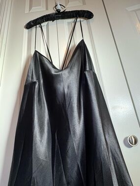 Dreamgirl Black Satin Lingerie Set 3X 4X Nightgown Robe Plus